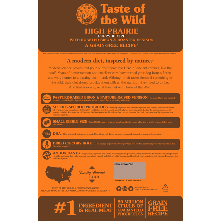 Taste of the Wild High Prairie Puppy Recipe Roasted Bison & Roasted Venison1.avif