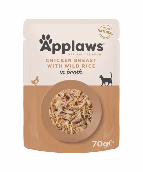 Applaws Chicken with Wild Rice in Broth Wet Cat Food 70g Pouch.avif