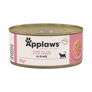 Applaws Tuna Fillet with Prawn in Broth Wet Cat Food 156g Tin.avif