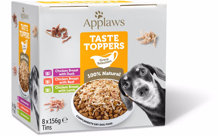 Applaws Taste Toppers in Gravy Chicken Selection Wet Dog Food 8 x 156g Tins.avif