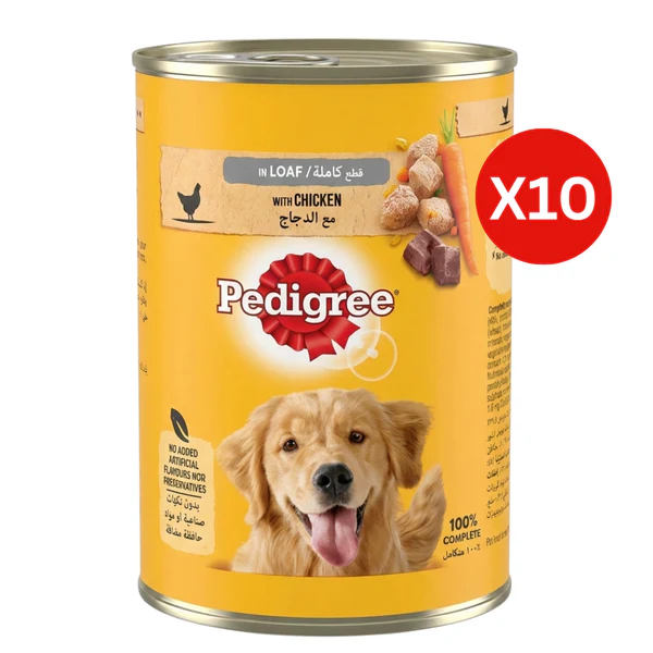 Pedigree Chicken in Loaf Wet Dog Food 400G - Pack of 10.webp