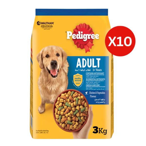 Pedigree Chicken & Vegetables Adult Dry Dog Food 3KG - Pack of 10.webp