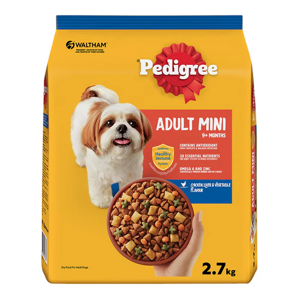 Pedigree 9+ Months Mini Adult Chicken Liver & Vegetable Dry Dog Food 2.7KG-.webp