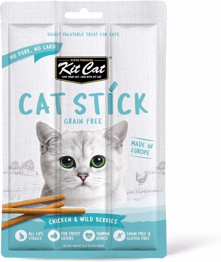 Kit Cat Cat Stick Grain Free Chicken & Wild Berries Cat Treats 15g.avif