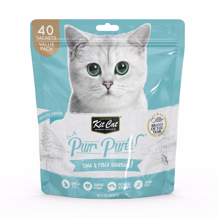 Kit Cat Purr Puree Tuna & Fiber (Hairball) Cat Treats 40 x 15g Value Pack.avif