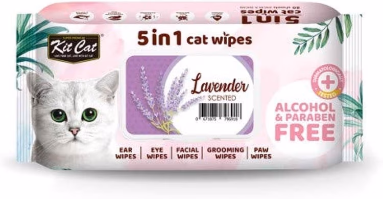 Kit Cat 5-in-1 Lavender Scented Cat Wipes.avif