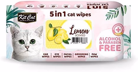 Kit Cat 5-in-1 Lemon Scented Cat Wipes.avif
