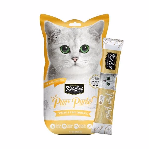Kit Cat Purr Puree Chicken & Fiber (Hairball) Cat Treats 4 x 15g.avif