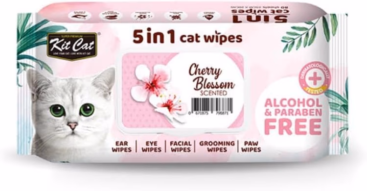 Kit Cat 5-in-1 Cherry Blossom Scented Cat Wipes.avif