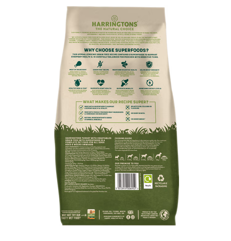 Harringtons Superfoods Turkey with Vegetables Adult Dry Dog Food1.avif