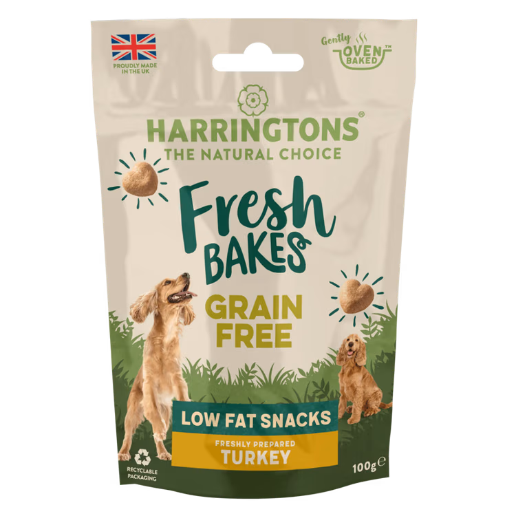 Harringtons Fresh Bake Low Fat Turkey Dog Treats 100g.avif