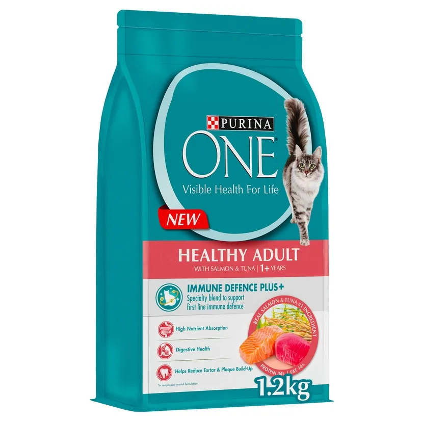 Purina One Healthy Adult Catfood With Salmon & Tuna For 1+ Years 1.2 kg.webp