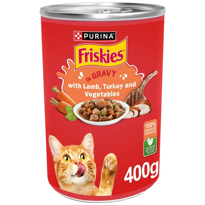 Purina Friskies Wet Cat Food Lamb Turkey and Vegetables In Gravy 400 g.webp