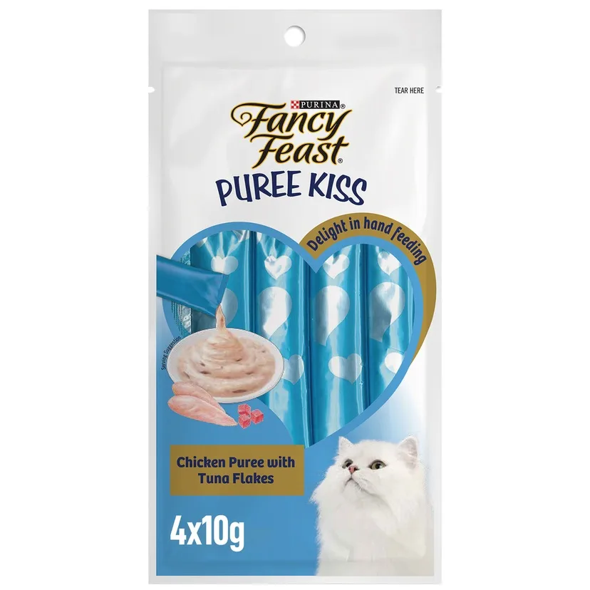 Fancy Feast Puree Kiss Chicken Puree with Tuna Flakes 4 x 10 g.webp