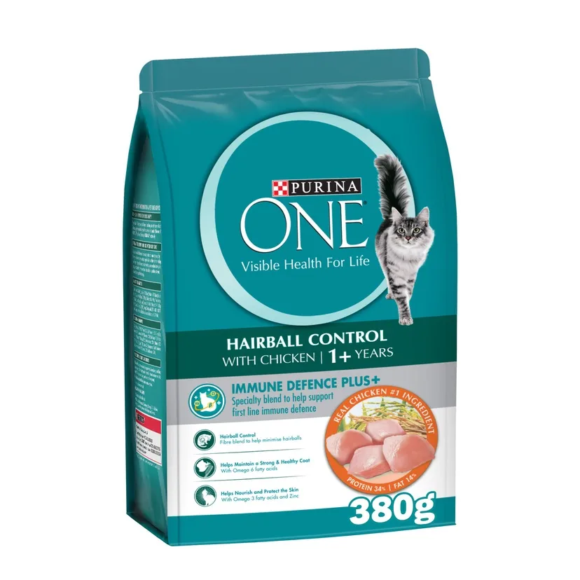 Purina One Hairball Control with Chicken 1+ Years 380 g.webp