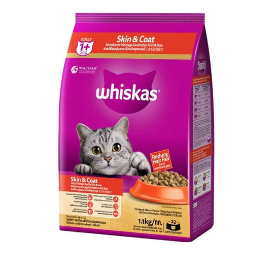Whiskas Adult Chicken & Salmon Dry Cat Food - 1.1KG.webp