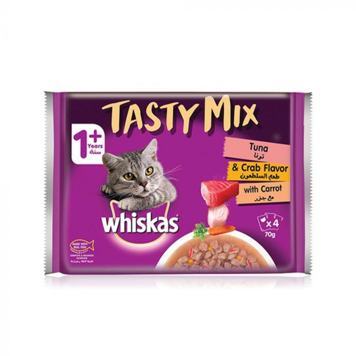 Whiskas Tasty Mix, Tuna & Crab Collection in Gravy (4 x 70g).jpg